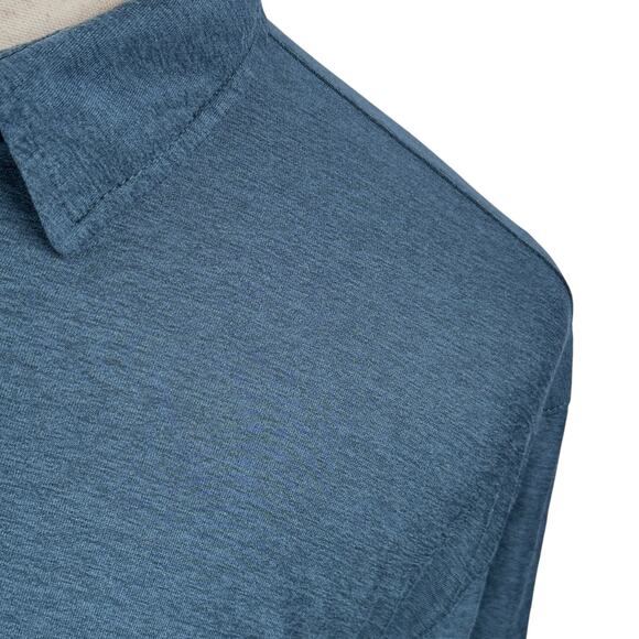 Vuori Polo Shirt Mens Large Heathered Blue Performance Short Sleeve Pullover - Picture 4 of 10